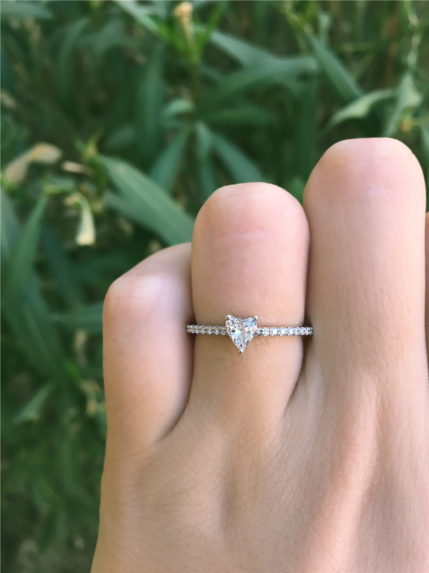 1.68 Ct. Heart Shape Natural Diamond Natural Halo U-Prong Pave Diamond  Engagement Ring (GIA Certified) | Diamond Mansion